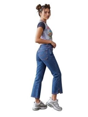JNCO Denim Capri Jeans Size 1 Blue Vintage Y2K